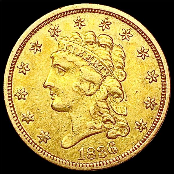 1836 $2.50 Gold Quarter Eagle CLOSELY UNCIRCULATED