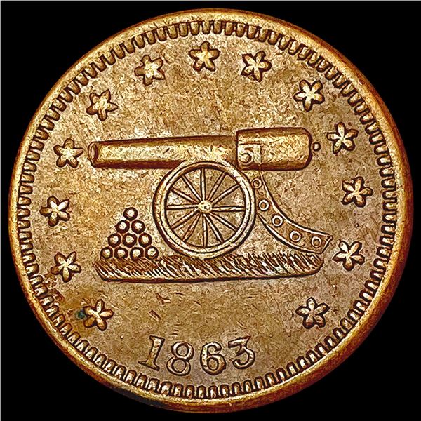 1863 Civil War Token; Cannon Army Navy CLOSELY UNCIRCULATED