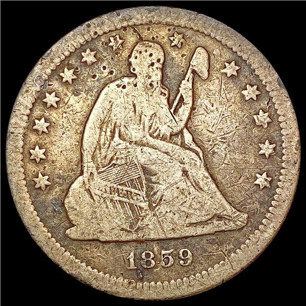 1859-S Seated Liberty Quarter NICELY CIRCULATED