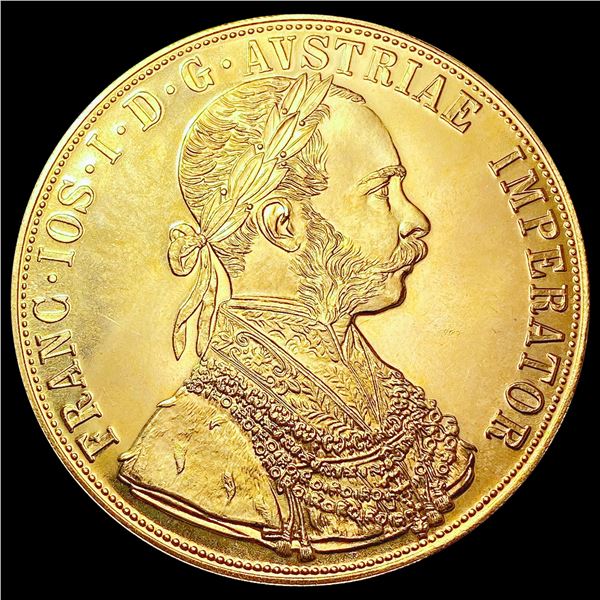 1915 .4427oz Gold Austria 4 Ducat GEM BU