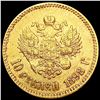 Image 2 : 1898 .2489oz Gold Russia 10 Roubles CLOSELY UNCIRCULATED