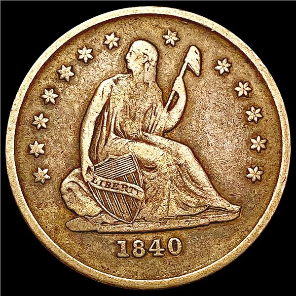 1840-O Seated Liberty Quarter LIGHTLY CIRCULATED