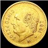 Image 1 : 1907 Mexico Gold 5 Pesos 0.1206oz CLOSELY UNCIRCULATED