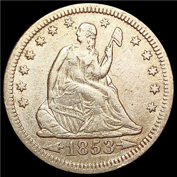 1853 Arrows Rays Seated Liberty Quarter CLOSELY UNCIRCULATED