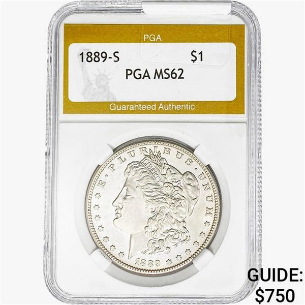 1889-S Morgan Silver Dollar PGA MS62