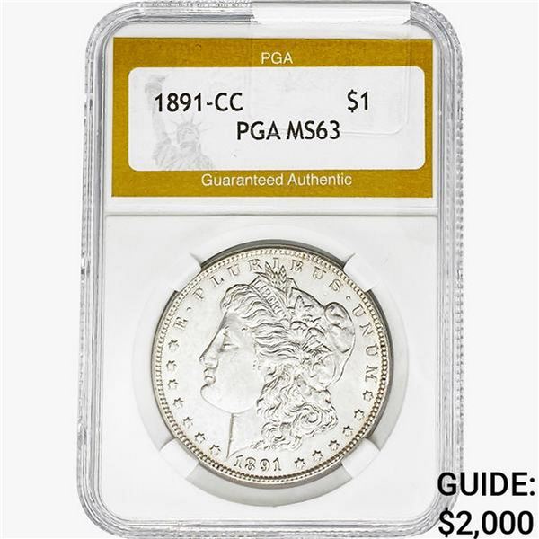 1891-CC Morgan Silver Dollar PGA MS63