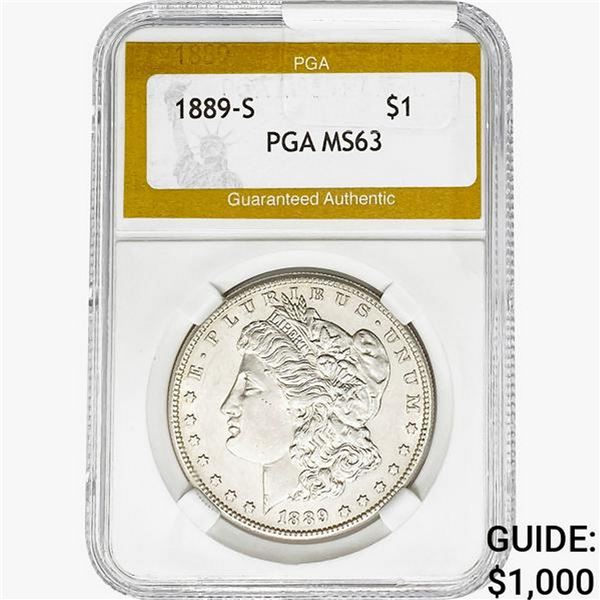 1889-S Morgan Silver Dollar PGA MS63