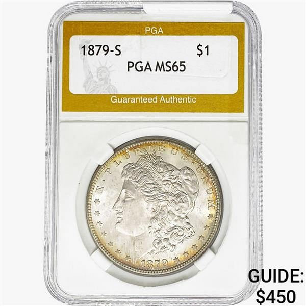 1879-S Morgan Silver Dollar PGA MS65