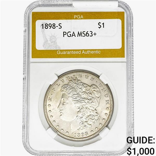 1898-S Morgan Silver Dollar PGA MS63+