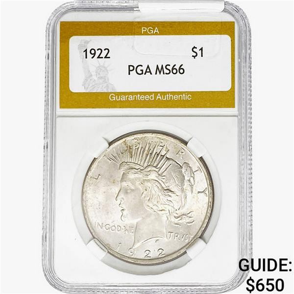 1922 Silver Peace Dollar PGA MS66