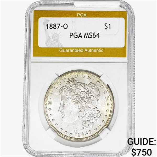 1887-O Morgan Silver Dollar PGA MS64