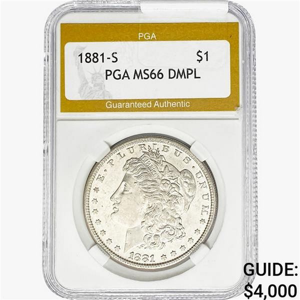 1881-S Morgan Silver Dollar PGA MS66 DMPL