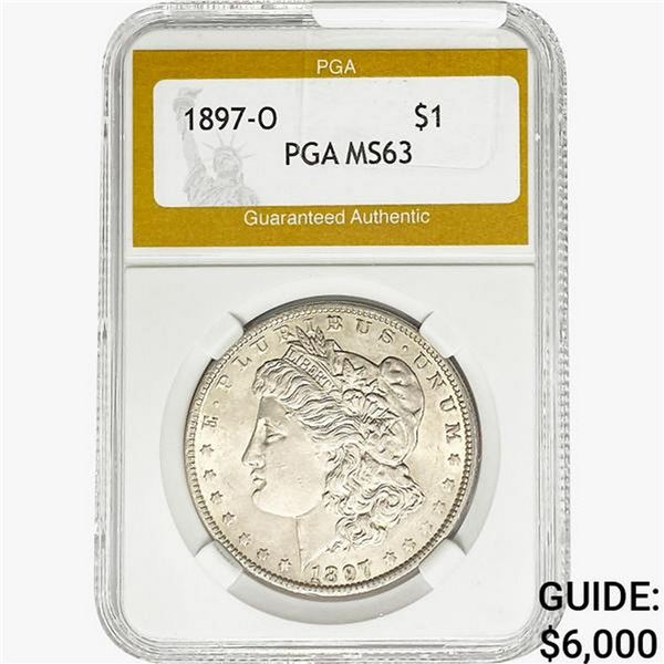 1897-O Morgan Silver Dollar PGA MS63