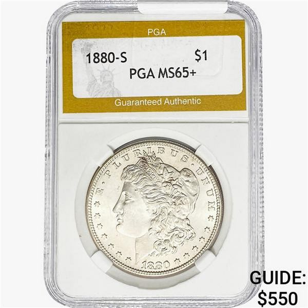 1880-S Morgan Silver Dollar PGA MS65+