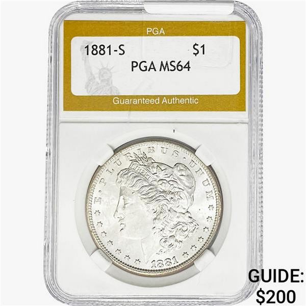 1881-S Morgan Silver Dollar PGA MS64