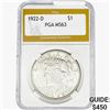 1922-D Silver Peace Dollar PGA MS63