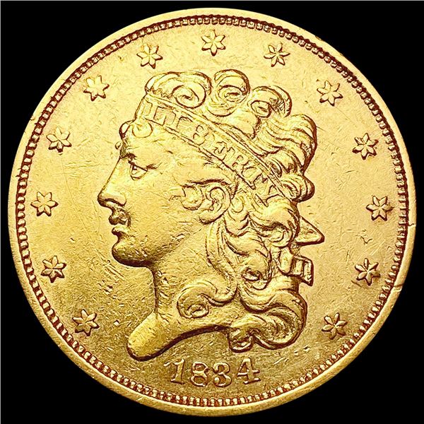 1834 $5 Gold Half Eagle CLOSELY UNCIRCULATED