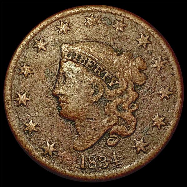 1834 Coronet Head Large Cent NICELY CIRCULATED