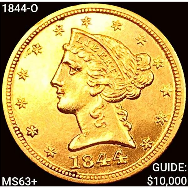 1844-O $5 Gold Half Eagle CHOICE BU+