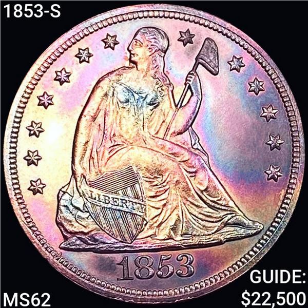 1853-S Seated Liberty Dollar UNCIRCULATED
