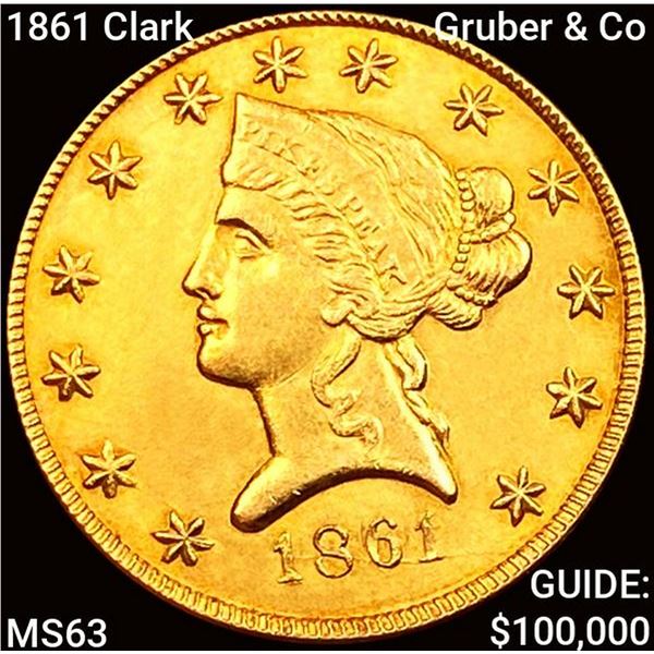 1861 Clark, Gruber & Co $10 Gold Eagle CHOICE BU