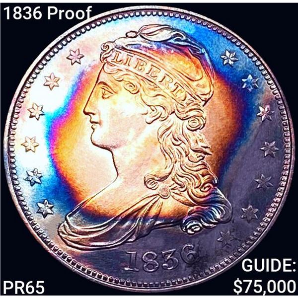 1836 Proof Capped Bust Half Dollar GEM PROOF