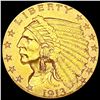 Image 1 : 1913 $2.50 Gold Quarter Eagle UNCIRCULATED
