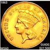 Image 1 : 1863 $3 Gold Piece UNCIRCULATED