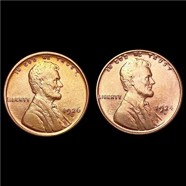 1924-1926 [2] Wheat Cent HIGH GRADE
