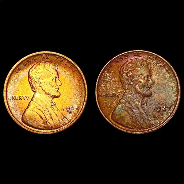 1922-1927 [2] Wheat Cent CLOSELY UNCIRCULATED