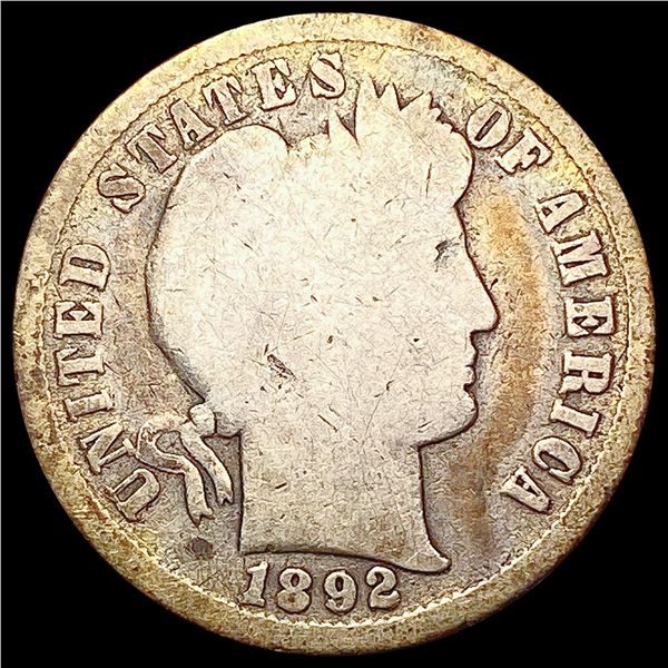 1892 S Barber Dime NICELY CIRCULATED