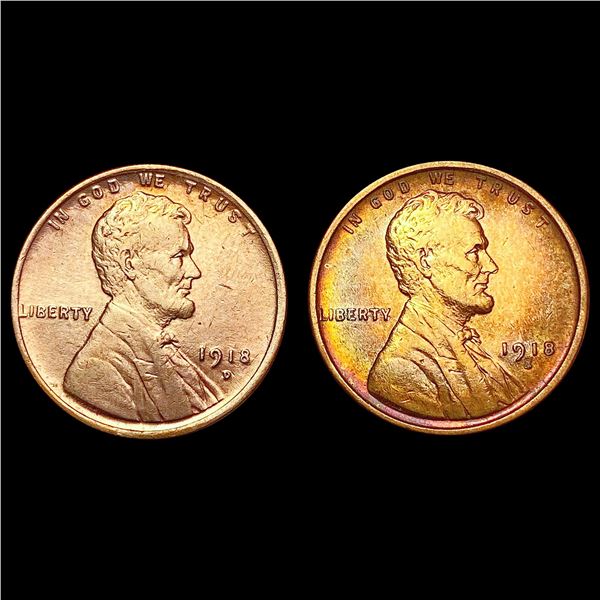 1918 [2] Wheat Cent HIGH GRADE