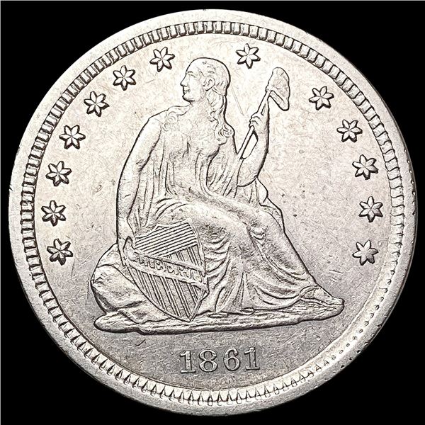 1861 Seated Liberty Quarter CLOSELY UNCIRCULATED