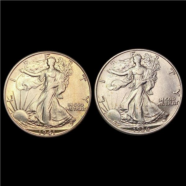 1936-1941 [2] Walking Liberty Half Dollar UNCIRCULATED