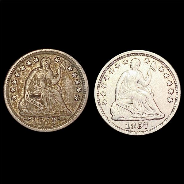1853-1857 [2] Seated Liberty Half Dime HIGH GRADE