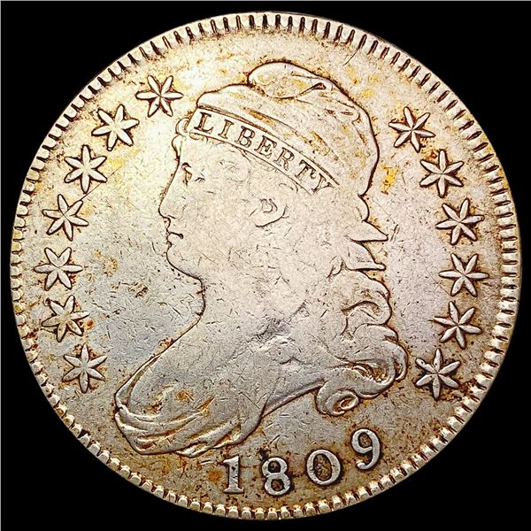 1809 O-101 Capped Bust Half Dollar LIGHTLY CIRCULATED