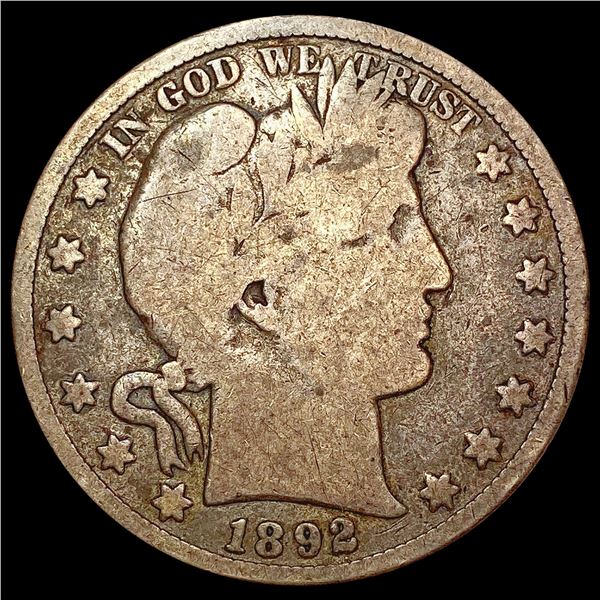 1892 Barber Half Dollar NICELY CIRCULATED