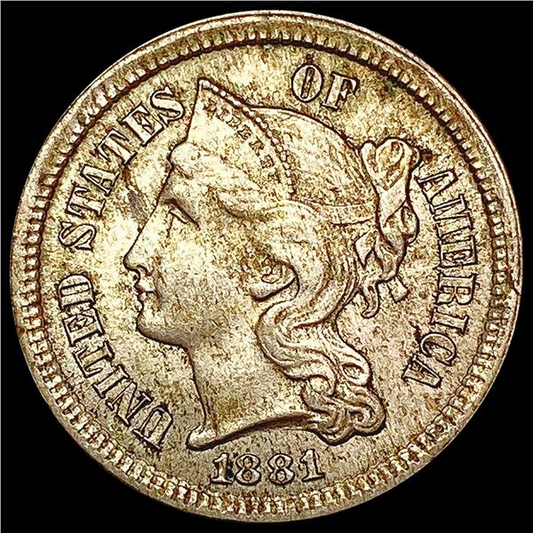 1881 Nickel Three Cent UNCIRCULATED