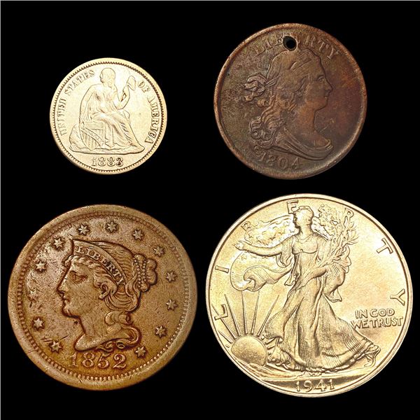 1804-1941 US Type Coin Lot [4 Coins] HIGH GRADE