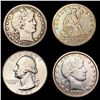 Image 1 : 1854-1941 Varied US Quarters Lot [4 Coins] HIGH GRADE