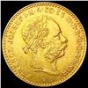 Image 1 : 1888 .0933oz Gold 4 Florin Hungary CLOSELY UNCIRCULATED