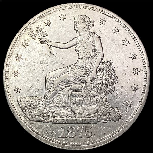 1875-CC Silver Trade Dollar CLOSELY UNCIRCULATED