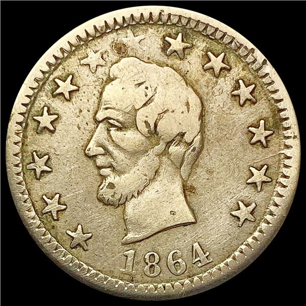 1864 Civil War Token First in War... NICELY CIRCULATED