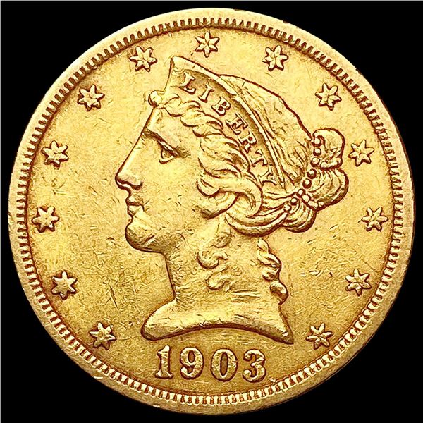1903-S $5 Gold Half Eagle CLOSELY UNCIRCULATED