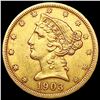 Image 1 : 1903-S $5 Gold Half Eagle CLOSELY UNCIRCULATED