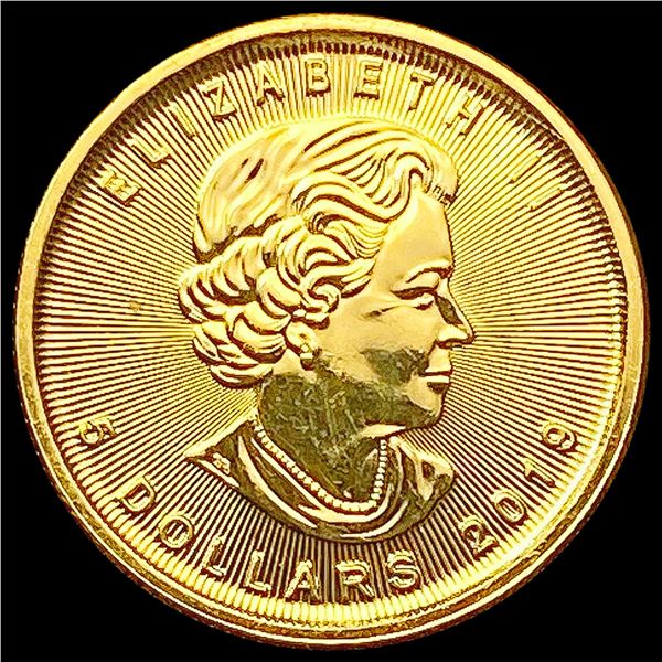 2019 1/10oz Gold Canada Maple Leaf $5 CHOICE PROOF