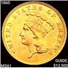 Image 1 : 1860 $3 Gold Piece UNCIRCULATED