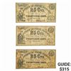 Image 1 : [3] 1863 25C State of N. Carolina Frac. Notes