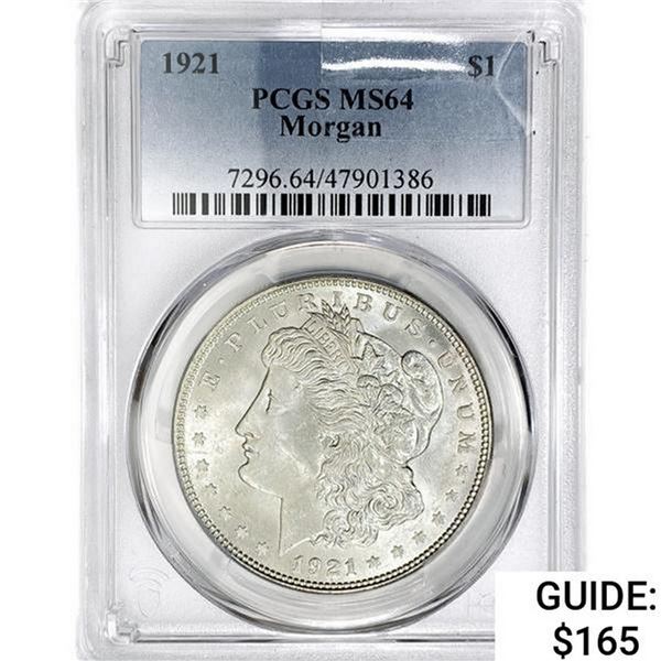 1921 Morgan Silver Dollar PCGS MS64