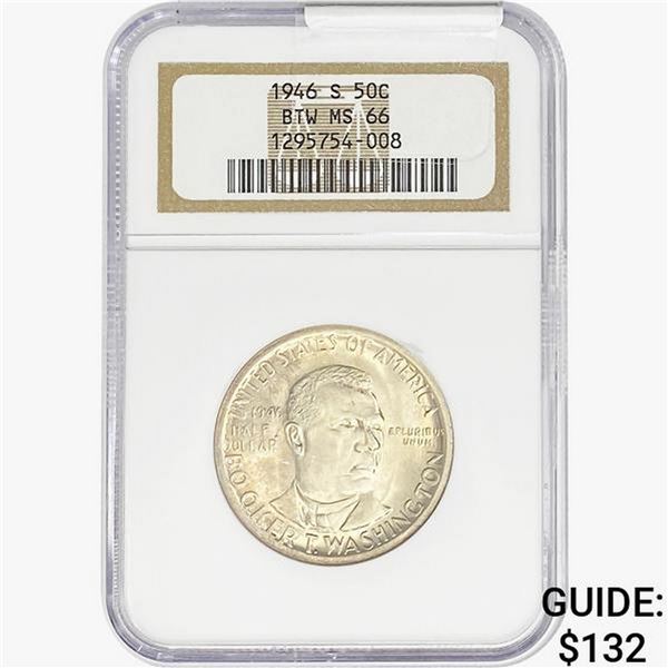 1946-S Booker T Half Dollar NGC MS66